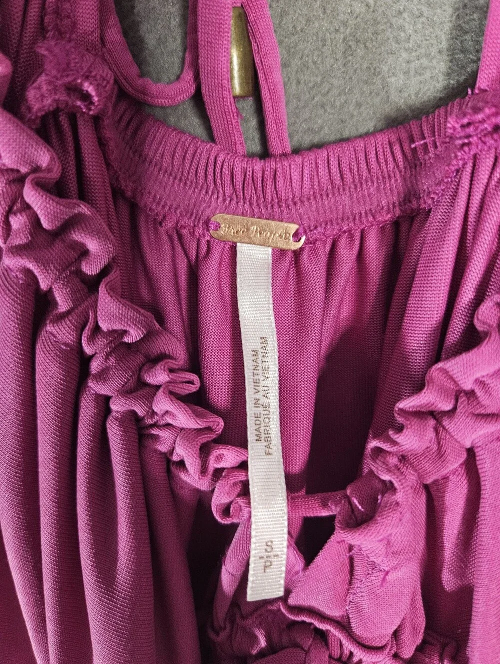 NWT Free People Sundrop Camisole Size Small Fusha Pink Strappy Oversized Tank